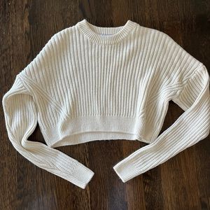 White Cropped Sweater